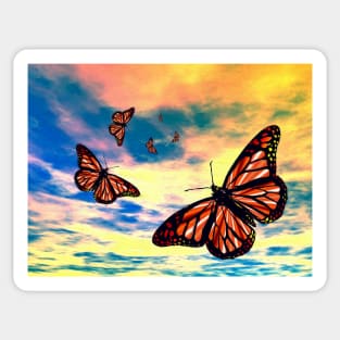 Flying Monarch Butterflies Sticker